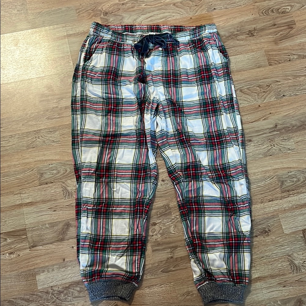 Plaid Lounge Pants with Drawstring